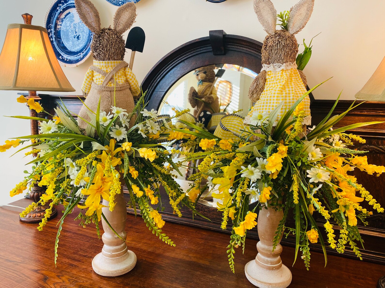 Easter Bunny Candlesticks Spring Candlesticks Easter Etsy