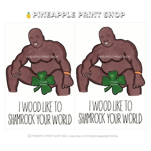 Tarjetas de galletas Barry Wood, Tarjetas de galletas 4x6, Patrocinadores de la caja de galletas del Día de San Patricio, Shamrock su mundo, Quiere obtener tarjeta de la suerte, Punny, Inteligente