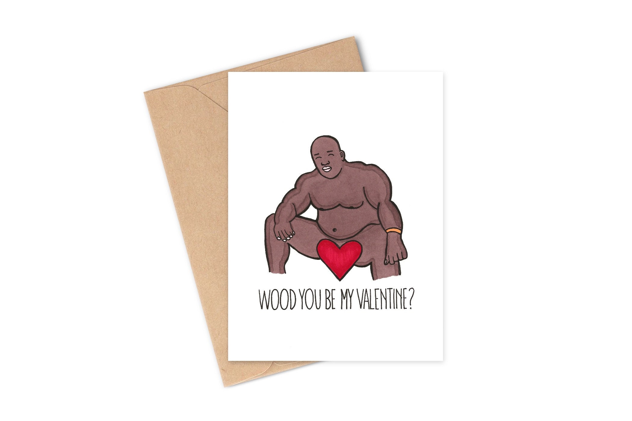 Wood You Be My Valentine Barry Wood Valentines Day Card - Etsy