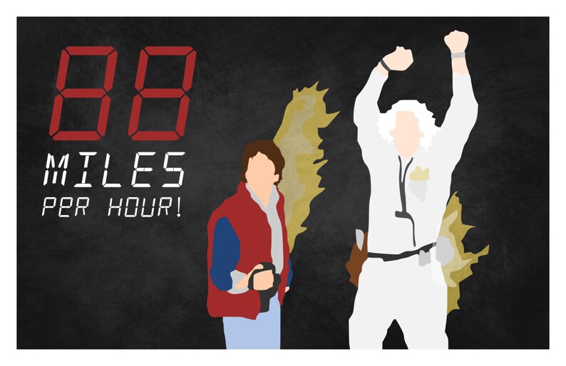 INSTANT DOWNLOAD Back to the Future 88 Mph Print Etsy