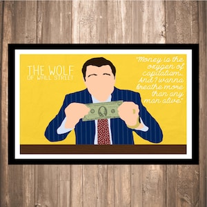 INSTANT DOWNLOAD - The Wolf of Wall Street &quot;Money is Oxygen&quot; Print
