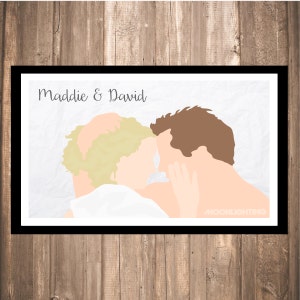 INSTANT DOWNLOAD - Moonlighting &quot;Maddie and David&quot; Print
