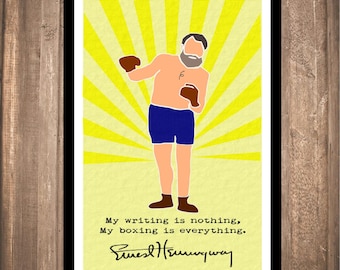 INSTANT DOWNLOAD - Ernest Hemingway "Boxing" Print