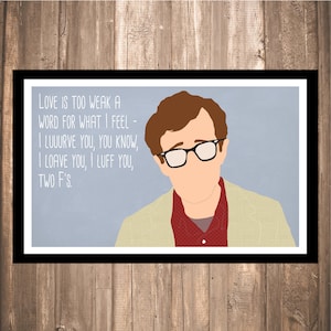 INSTANT DOWNLOAD - Woody Allen - Annie Hall &quot;Luff&quot; Print