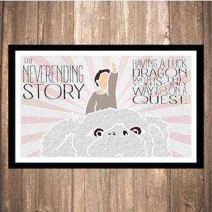 INSTANT DOWNLOAD - The NeverEnding Story &quot;Luck Dragon&quot; Print