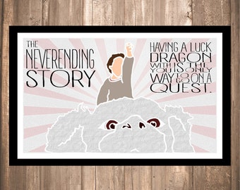 INSTANT DOWNLOAD - The NeverEnding Story &quot;Luck Dragon&quot; Print