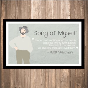 INSTANT DOWNLOAD - Walt Whitman &quot;Song of Myself&quot; Print