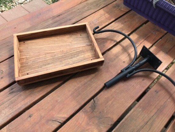 Medium Cedar Pole Mount Platform Bird Feeder Etsy