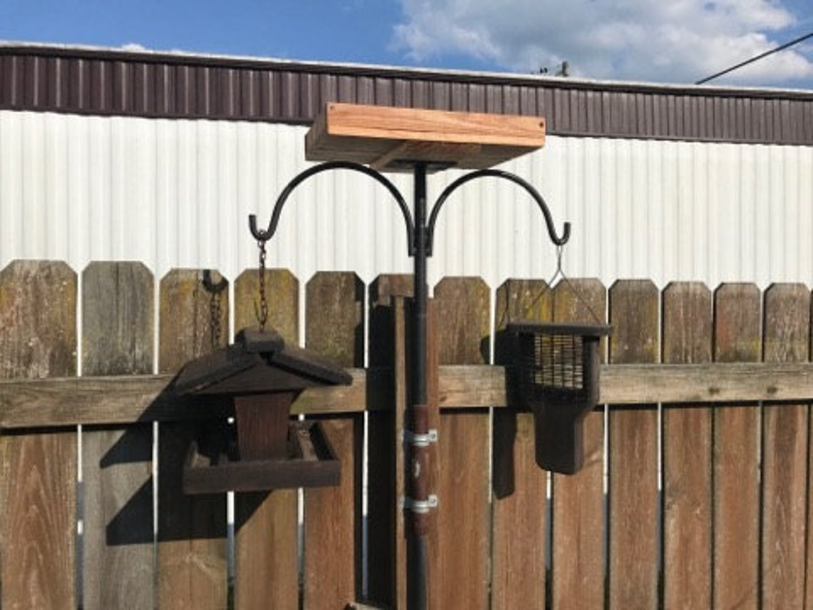 Medium Cedar Pole Mount Platform Bird Feeder. Etsy Ireland