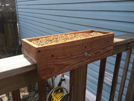 Cedar Platform Bird Feeder No Mounting Required Slips Over Etsy