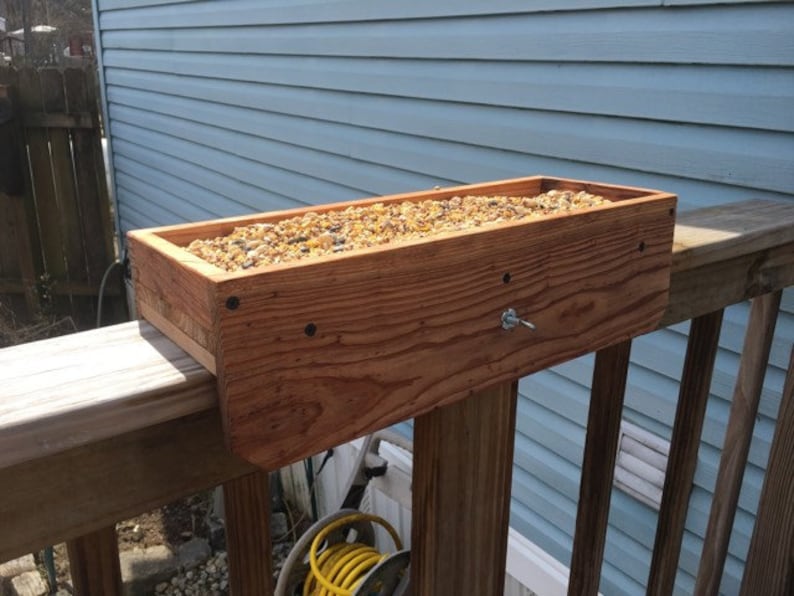 Cedar Platform Bird Feeder No Mounting Required Slips Over Etsy
