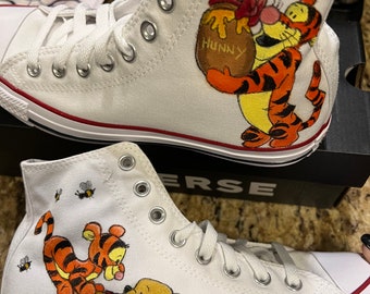 Custom painted Converse High Tops inspired by Disney's Winnie the Pooh!