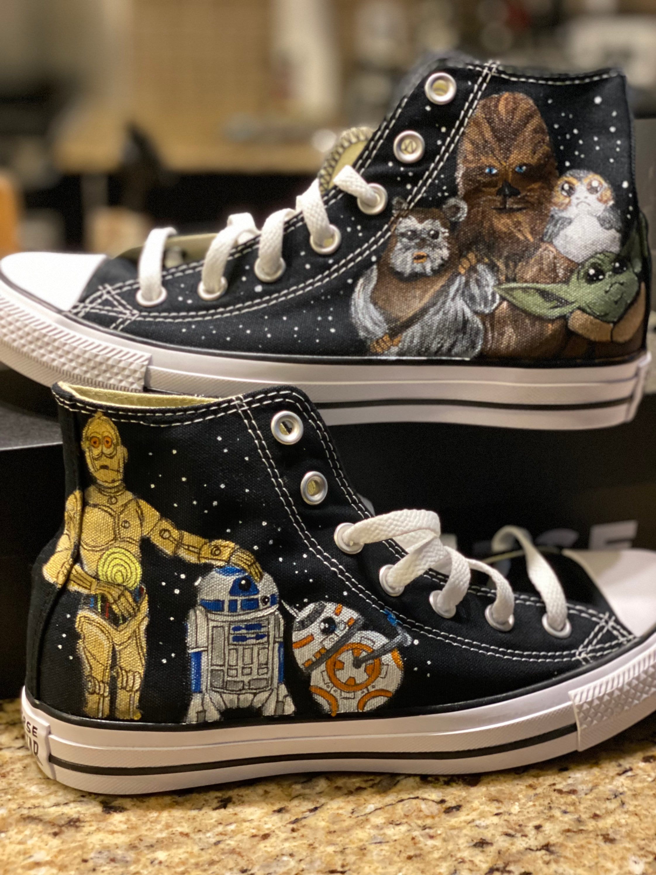 Custom Painted Converse Inspired by Calvin and Hobbes 