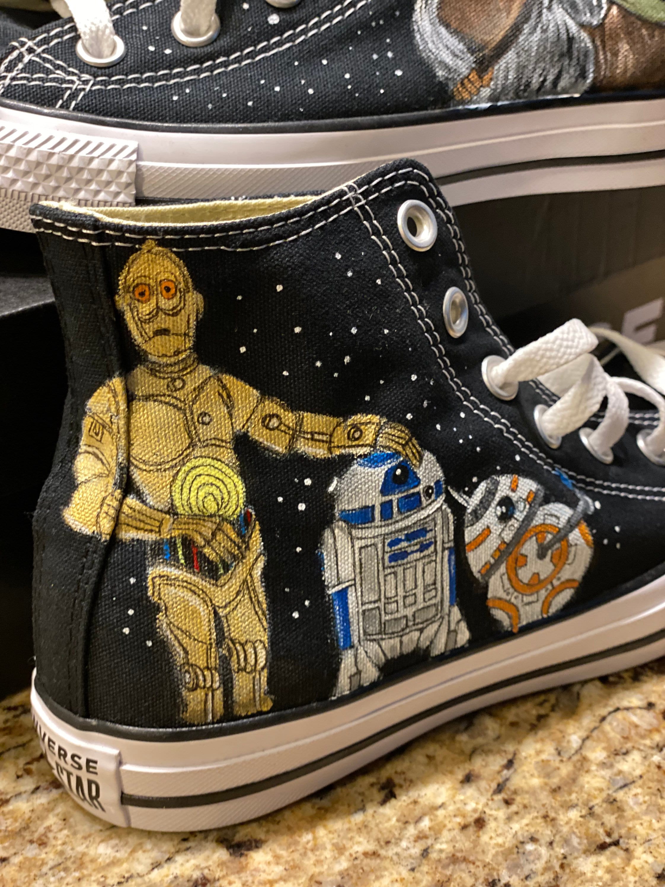 Custom Painted Converse Inspired by the Star Wars Saga Etsy