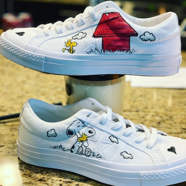 Custom Painted Converse inspired by Snoopy