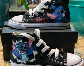 Custom painted Toddler Converse INSPIRED by Disney's Lilo and Stitch!