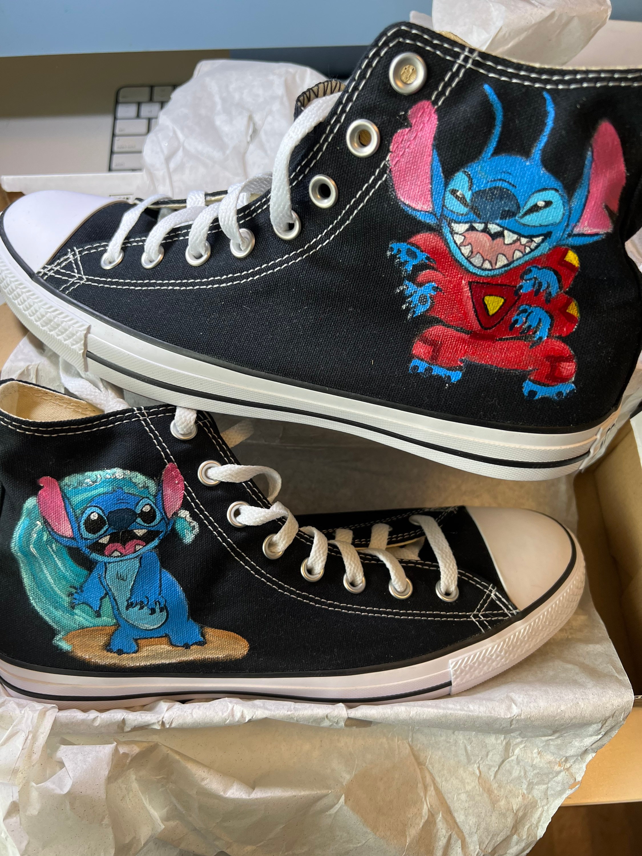 Converse Stitch Et Mickey Pour Filles - Cadeau Pour Famille