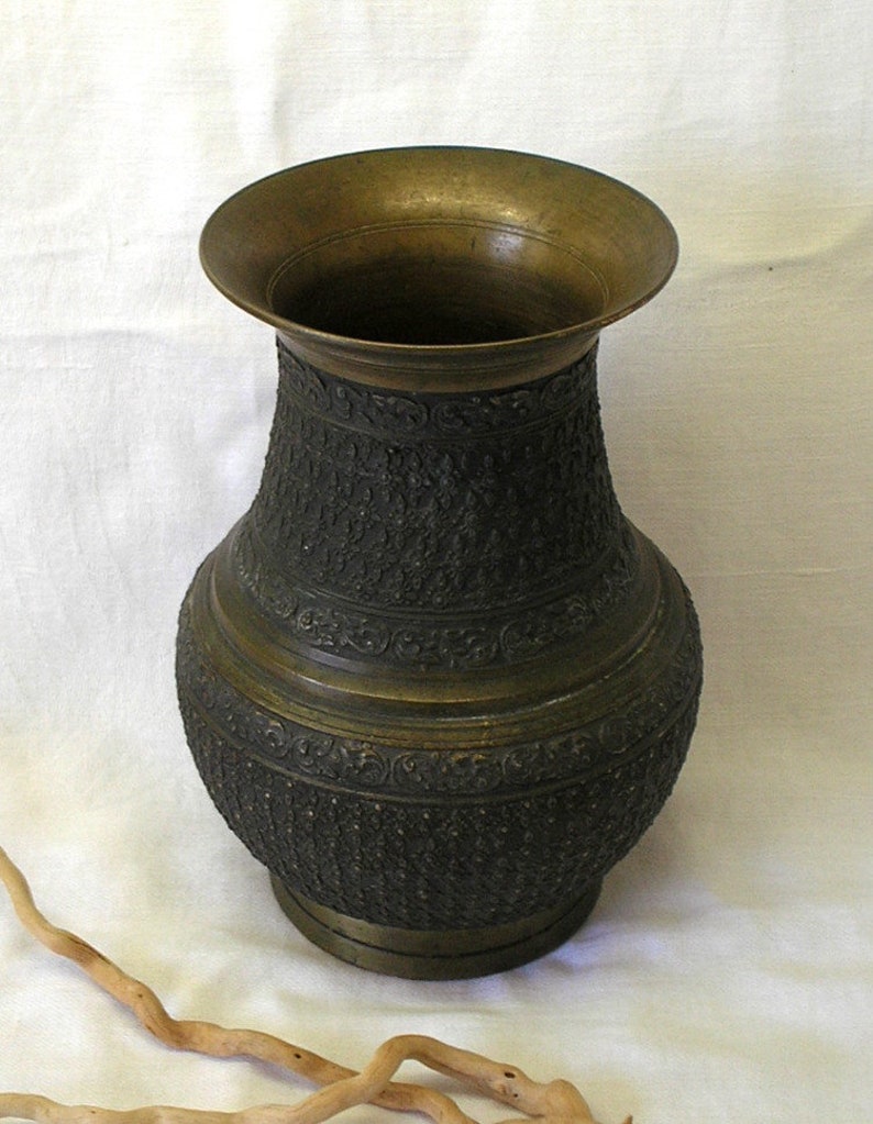 Antique Indian Cast Brass Vase Middle Eastern Water Pot Etsy