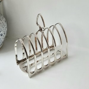 Victorian silver plated toast rack by Atkin Brothers, takes 6 slices, Gothic design, antique silver plate, 19th century, dining table decor