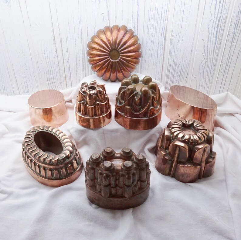 Antique Copper Jelly Mould, Ring Shaped Cake Mould, Plain Copper Mold
