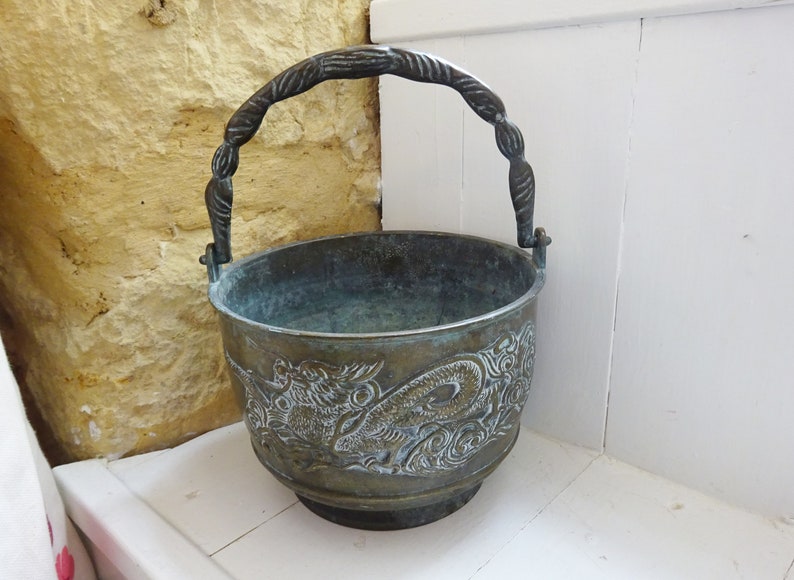 Antique Chinese Bronze Rice Cooking Pot, With Swing Handle, 19th
