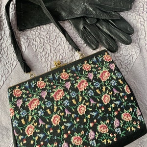 A vintage black embroidered evening bag. Perfect for Christmas party time!