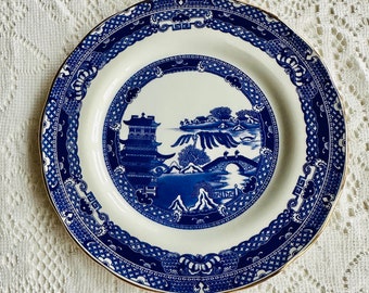 Plato de cena vintage con diseño de sauce: Wade Ceramics para Ringtons Ltd.