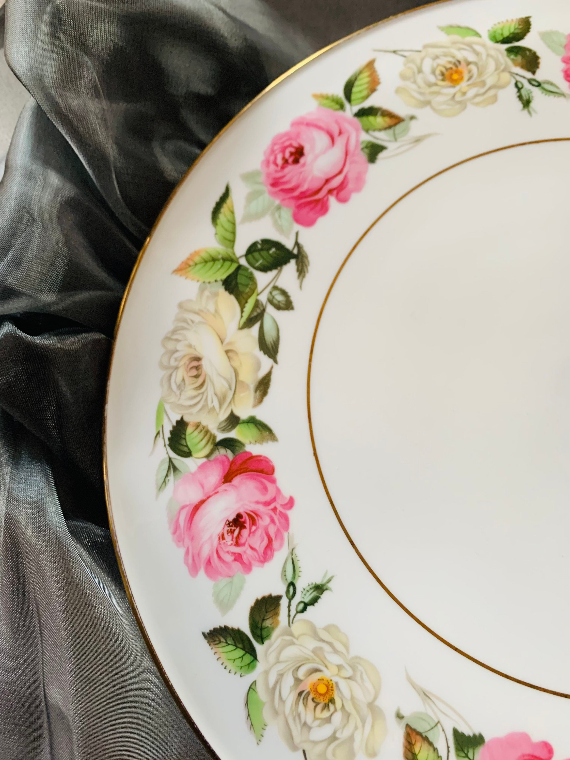  Worcester - 【レア美品】英国製　ロイヤルウースター★ロイヤルガーデンエルガー★ガトープレート Royal Worcester - 【レア美品】英国製 ロイヤルウースター