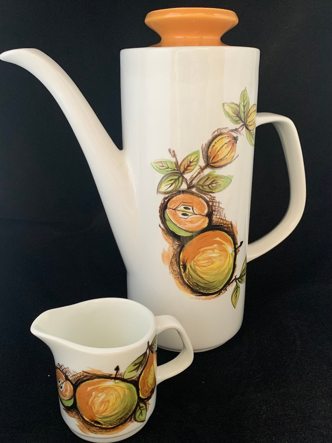A Stylish 'eden' Coffee Pot and Matching Cream Jug, Retro Chic ...