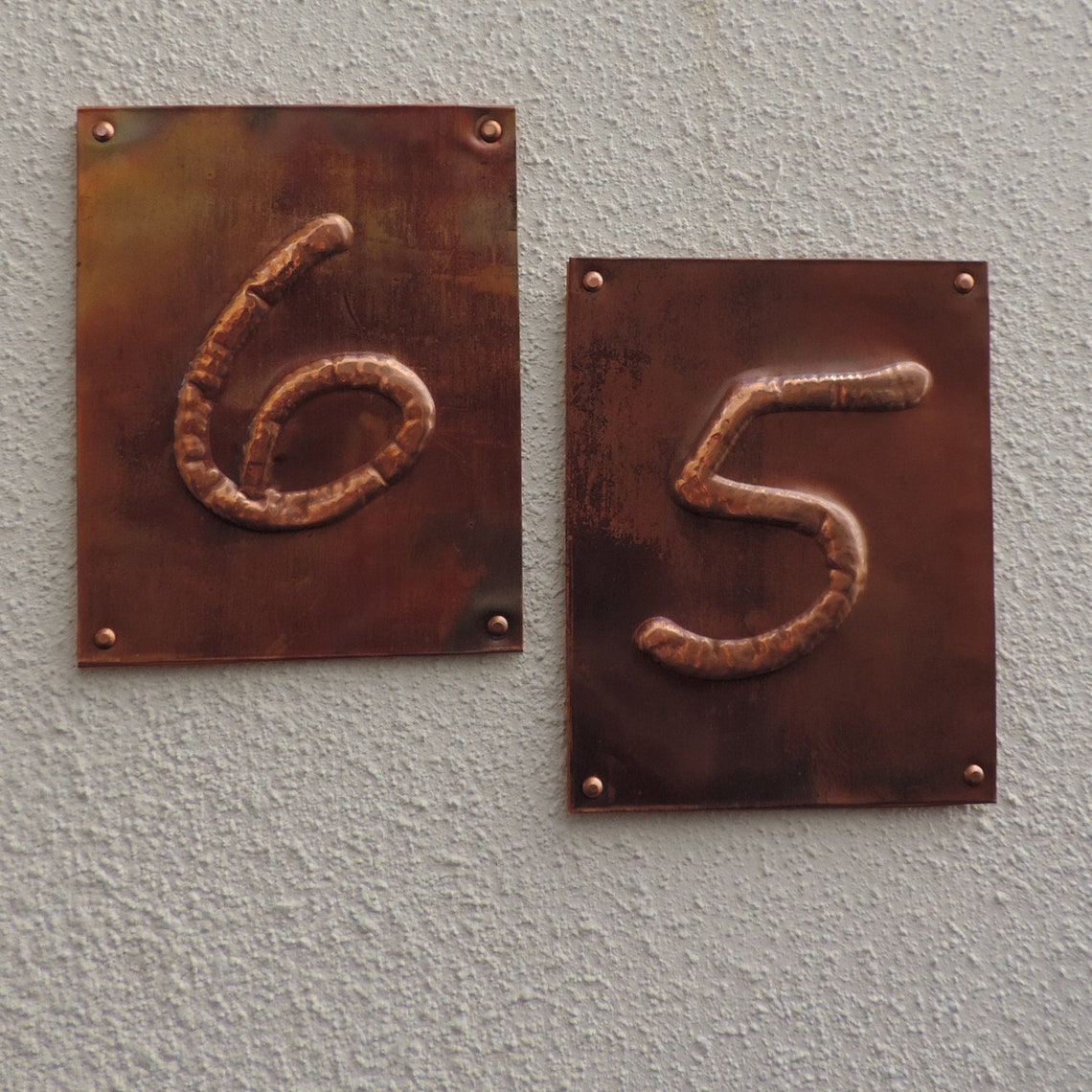 Copper House Number made to order Etsy