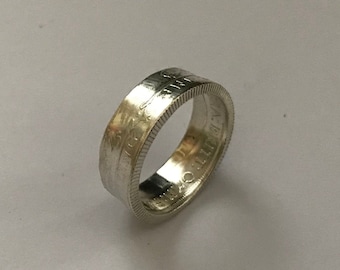 Sterling Silver Shilling Coin Ring