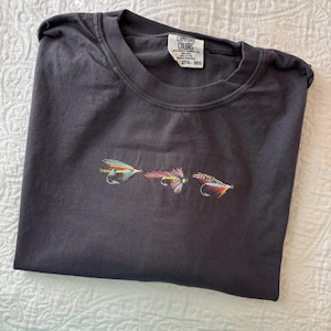 Embroidered Fly Fishing Comfort Colors T-Shirt