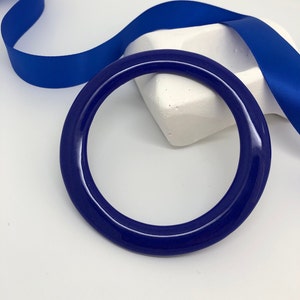 Handcrafted Cobalt Blue Glass Bangle Bracelet - Size 8 1/8