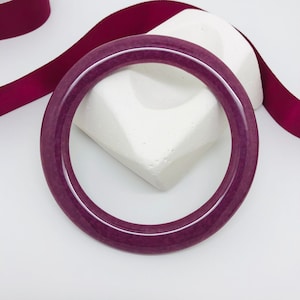 Handmade Plum Glass Bangle: Minimalist Fused Glass Bracelet