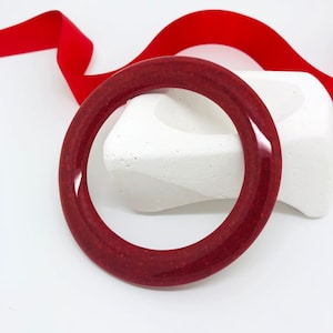 Small Handcrafted Glass Bangle-Rich Red Glass Bracelet-Fused Glass Bangle-Handmade Glass Jewelry-Kiln Cast Glass Bracelet-Best Seller