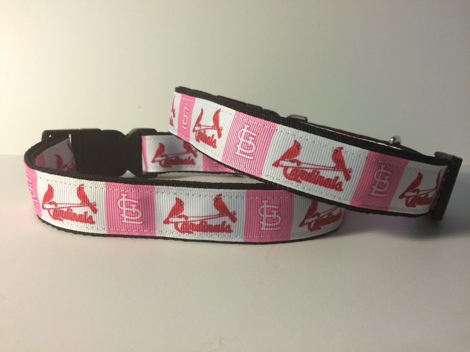DOG COLLAR St Louis Cardinals pink and white | Etsy