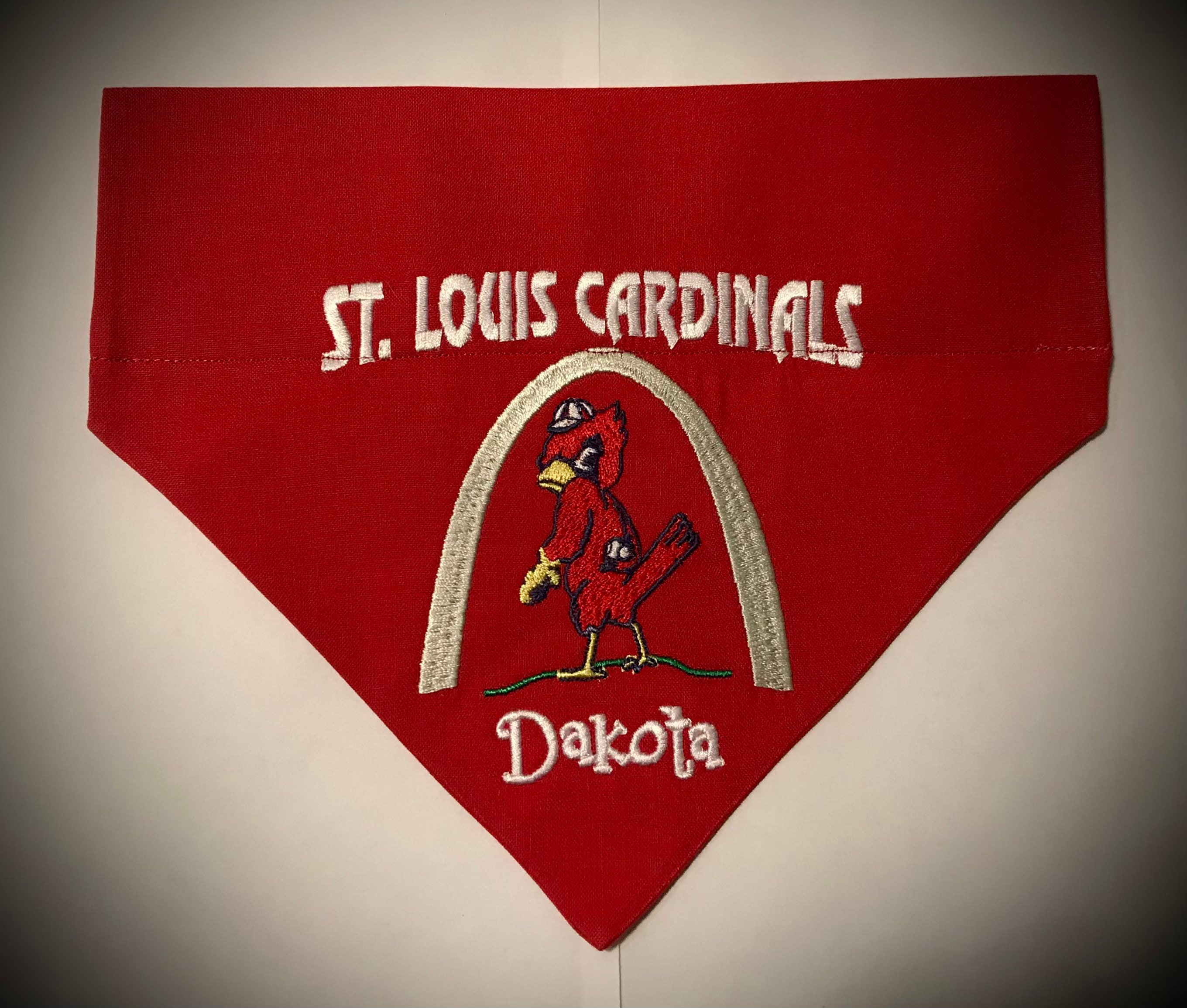 St Louis Cardinals Dog Bandana Official License NFL Logo 9.75" Wx6.5  OBO Sm-Med