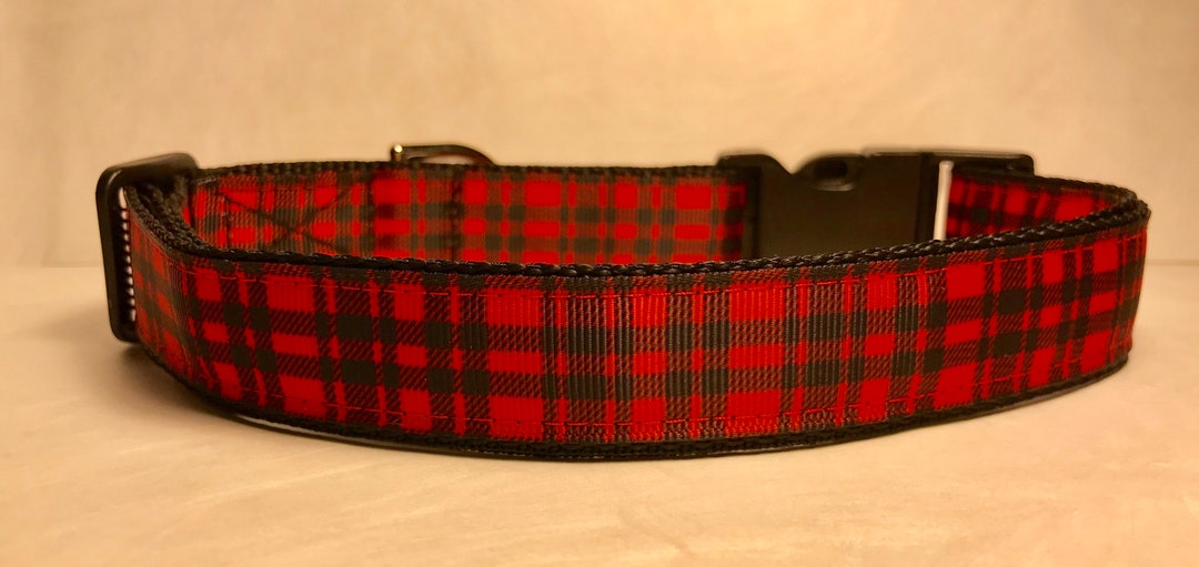 Red Buffalo Plaid Dog Collar Etsy