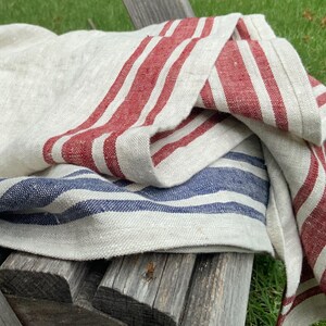Rustic French Linen Towels: Striped Kitchen, Bath & Hand Towels image 4