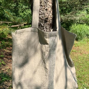 Natural linen bag, beach bag, linen tote, weekend bag, summer  bag, 100% European linen, eco friendly gift