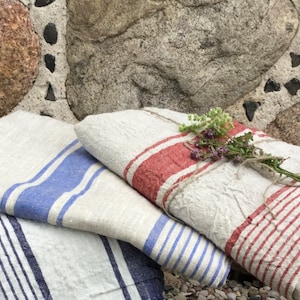 Rustic French Linen Towels: Striped Kitchen, Bath & Hand Towels image 1