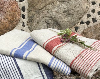 Rustic French style linen Bath towels, Hand towels, Washcloths, Kitchen towels, pre-washed softened natural linen, countryside charm