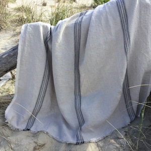 Natural Linen beach blanket 72”x52”, French countryside charm, a gift for nature lover, many sizes available