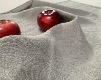 Natural Linen Kitchen Towel: French Farmhouse style, organic flax, untreated, washed, size 20x28in