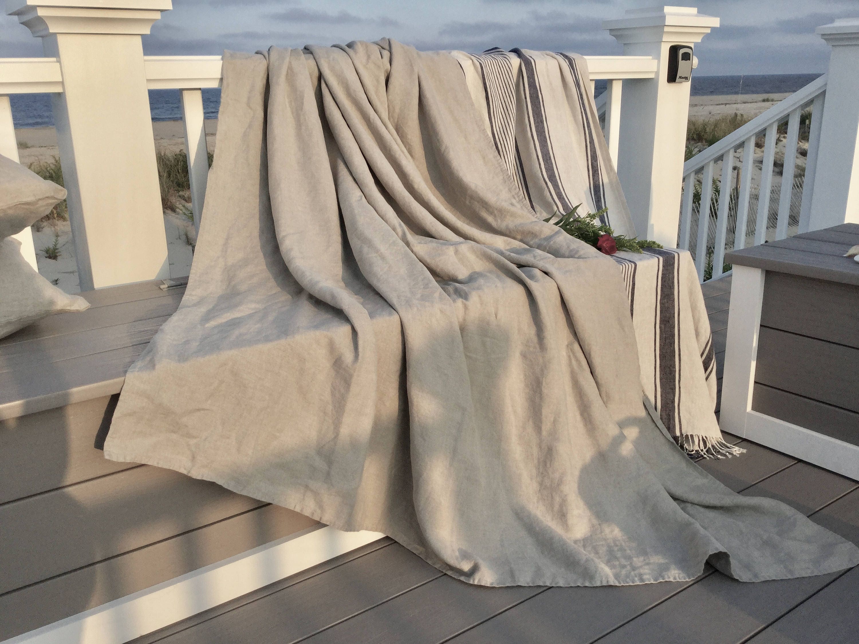 Linen Summer Cover King Size Summer Blanket Double Layer Etsy