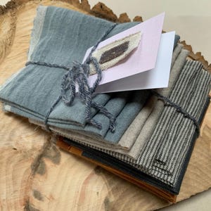 100% European linen remnants, 14 pcs 7x7”, small fabrics scraps bundle bild 5