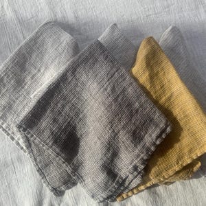 OFERTA Toalla de mano 100% lino puro con textura de gofre, 38 x 38 cm, productos naturales y orgánicos para baño y spa. imagen 4