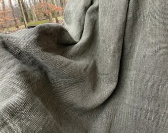 Linen Blanket/ bedspread/ couch cover, Moss green, 50x72”, 106x100”, 125x125” softened, vintage washed, Quality thick linen blanket 365 gsm