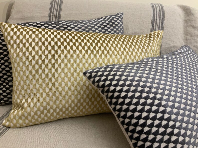 Velvet/ Linen Lumbar Pillow Cover 22x13 Yellow Velvet / Etsy