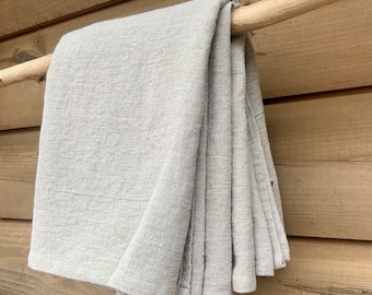 Rustic Organic Linen Towel: Softened Heavy Duty European Flax